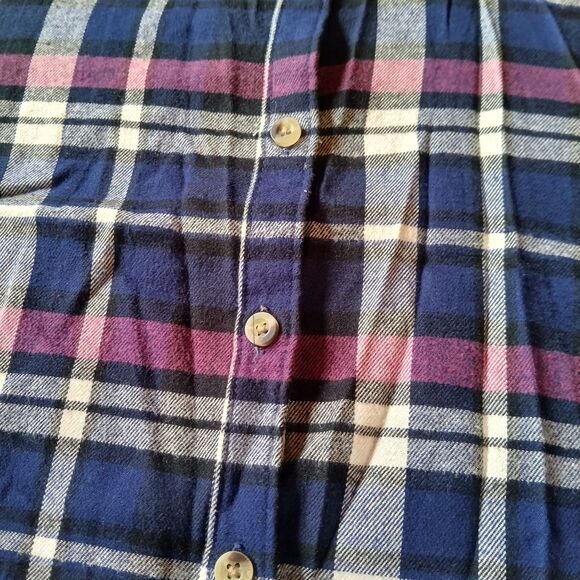 Jachs Girlfriend Blue Purple Plaid Soft Flannel Shirt Size XL Long Sleeve Hike - Picture 7 of 11